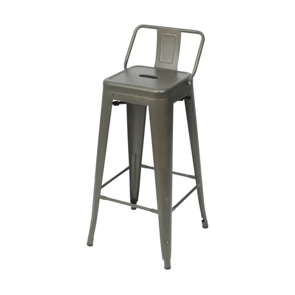 Banqueta Iron Alta Com Encosto Bronze