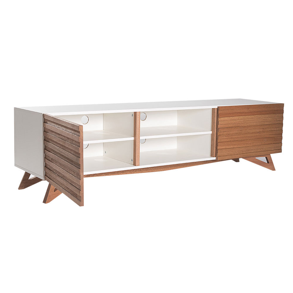 Rack Freddie 2 Portas 1,80 Branco e Cinza | Openbox2 Rack Freddie 2 Portas 1,80 Branco e Cinza | Openbox2