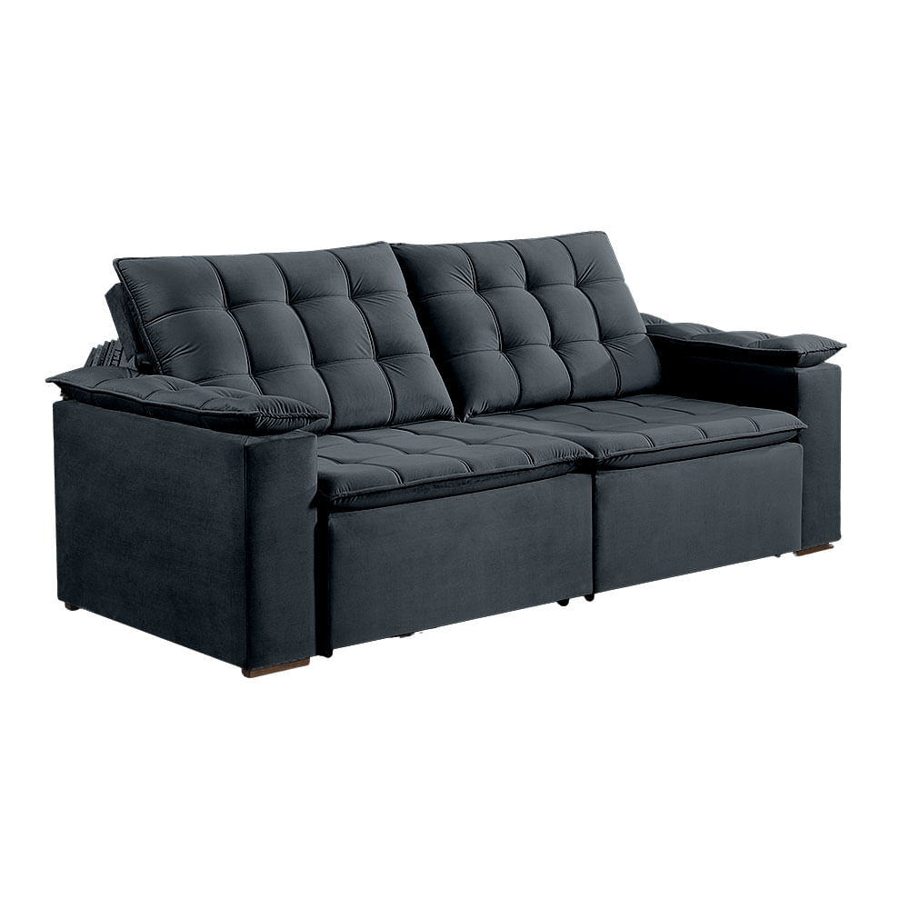 Sofá Sintra Retrátil e Reclinável Grafite - 2,00m