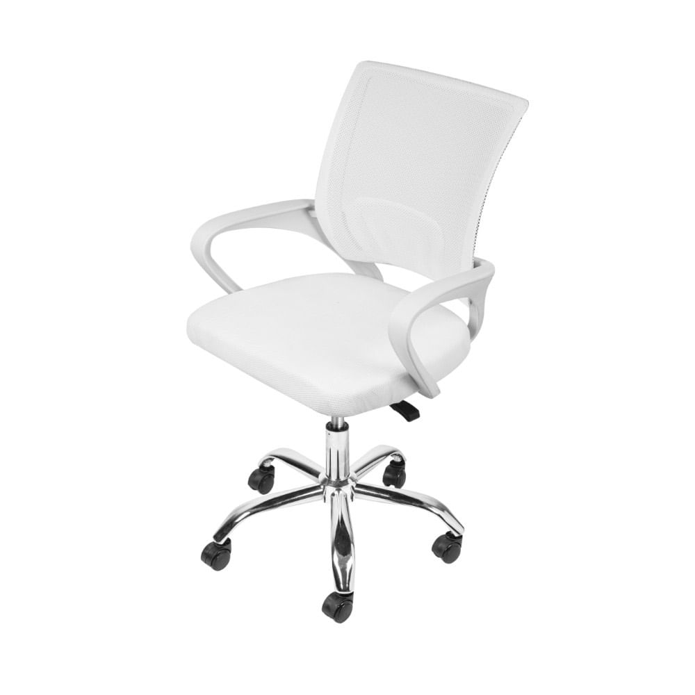 Cadeira Office Tok Baixa com Rodizio Branca