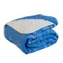 Cobertor Sherpa Estampado Toque em Pele de Carneiro Queen Size Azul