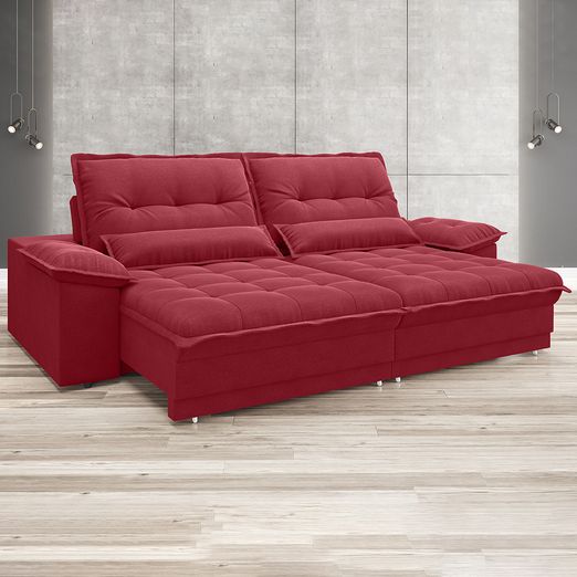 Sofa-Bergamo-Retratil-e-Reclinavel-em-Velosuede-Vermelho-230m
