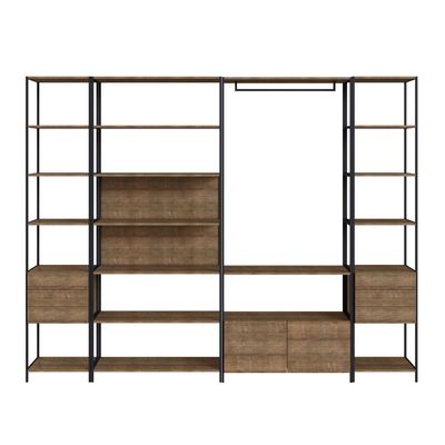 Guarda-Roupa-para-Closet-Steel-com-04-Modulos-Vermont-e-Preto