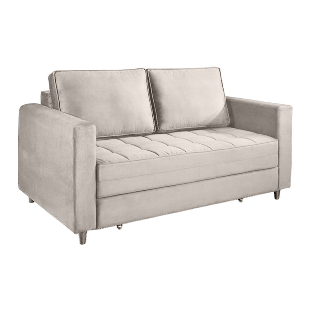 Sofá-Cama Belle em Veludo Cinza 1,50m