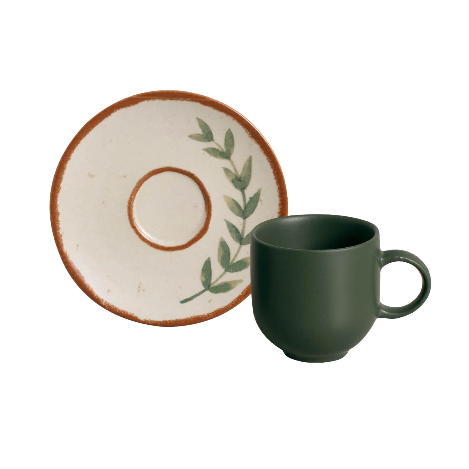 Conjunto com 6 Xícaras de Café com Pires Coup Stoneware Magari 97ml