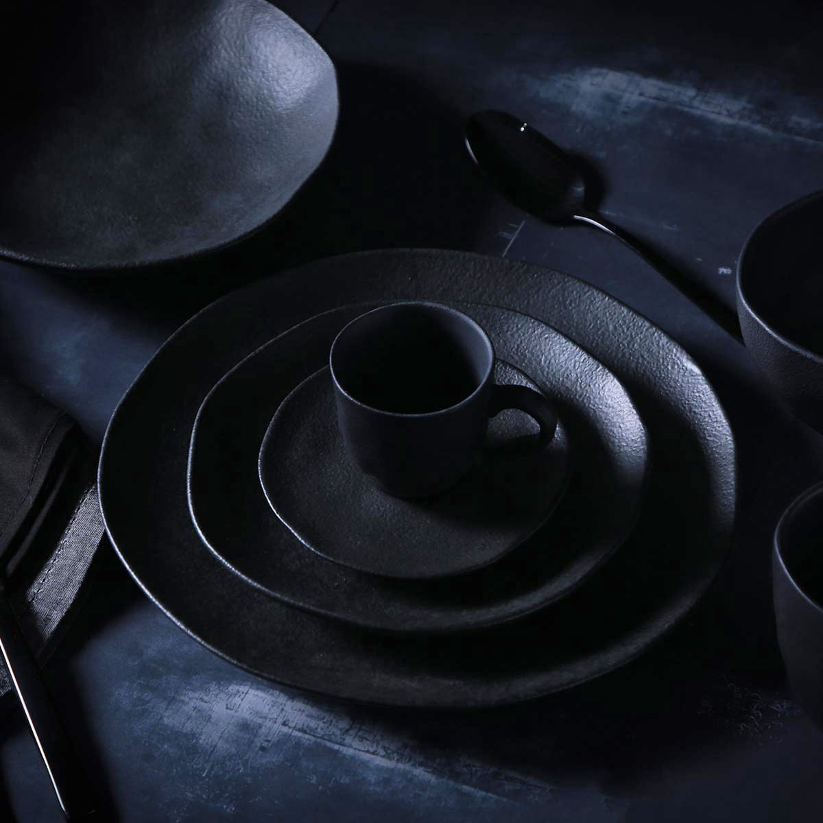 Conjunto com 6 Xícaras de Café com Pires Orgânico Carbon 120ml - Imagem 3