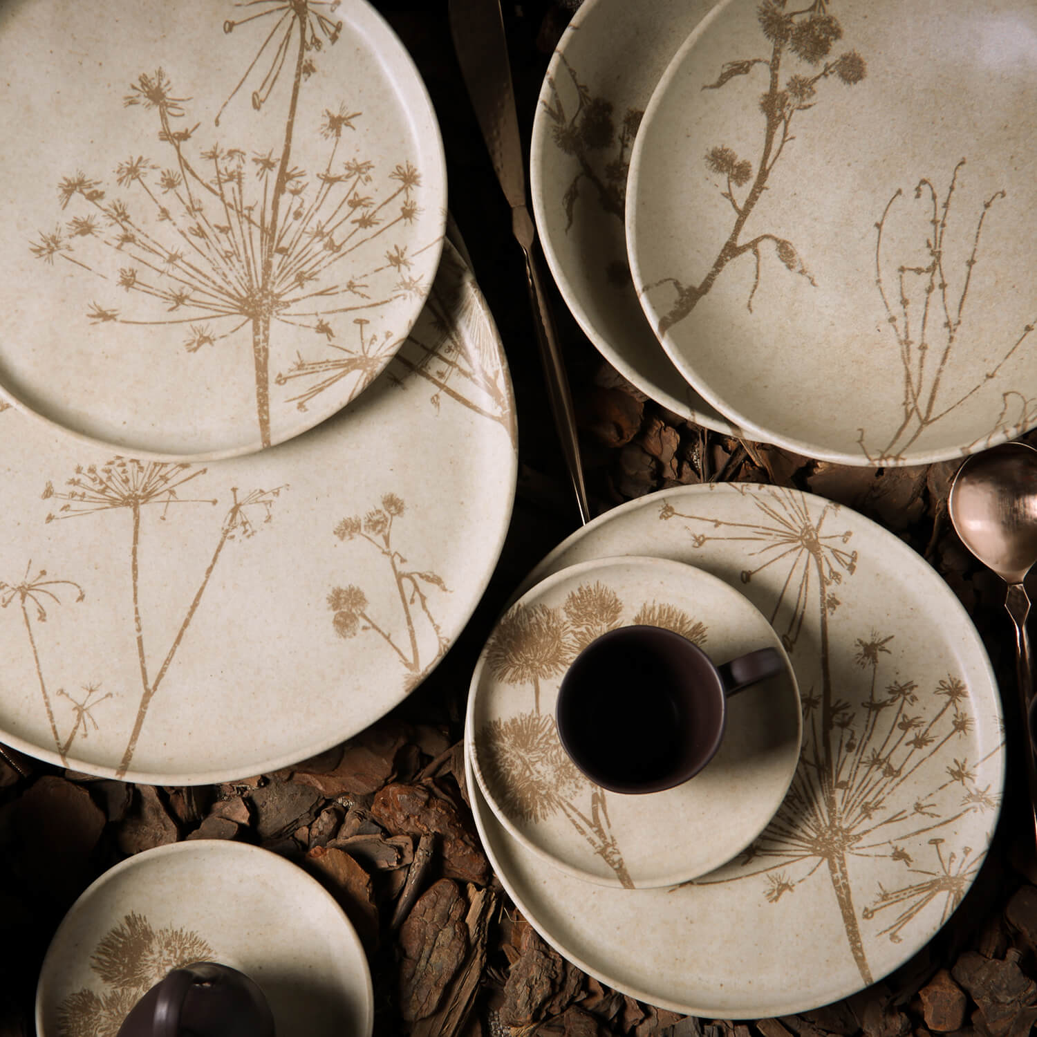 Conjunto com 6 Pratos de Sobremesa Bio Stoneware Cyperus Ø21,5cm - Imagem 4