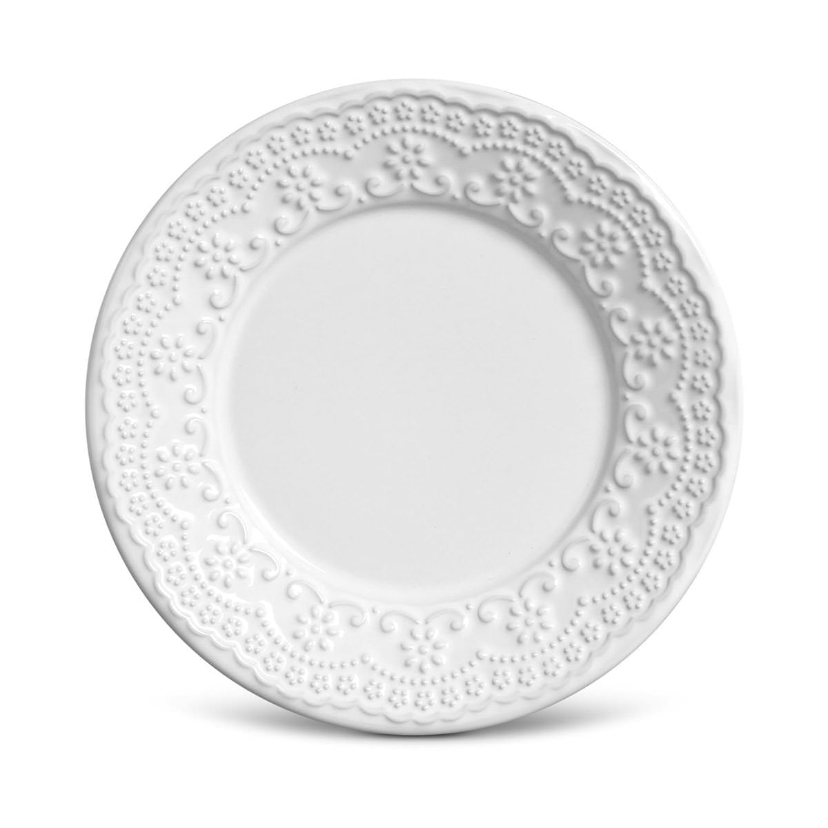 Conjunto com 6 Pratos de Sobremesa Madeleine Branco Ø20,5cm