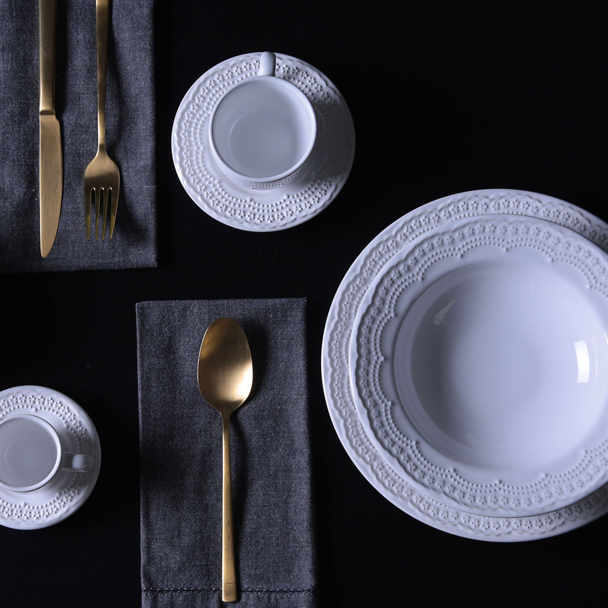 Conjunto com 6 Pratos Fundo Madeleine Branco Ø22cm - Imagem 3