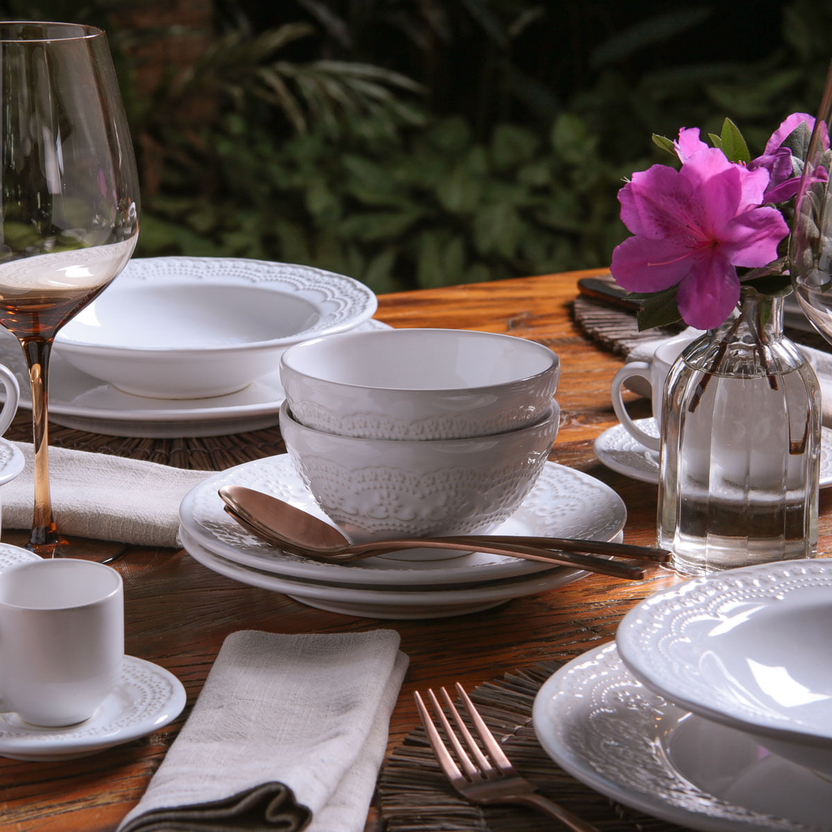 Conjunto com 6 Xícaras de Chá com 6 Pires Madeleine Branco 161ml - Imagem 4