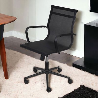 Cadeira-Office-Tela-Baixa-Preta-com-Base-Rodizio