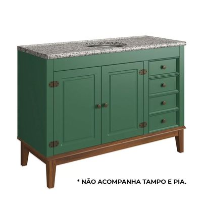 Balcao-de-Pia-sem-Tampo-com-04-Gavetas-Verde