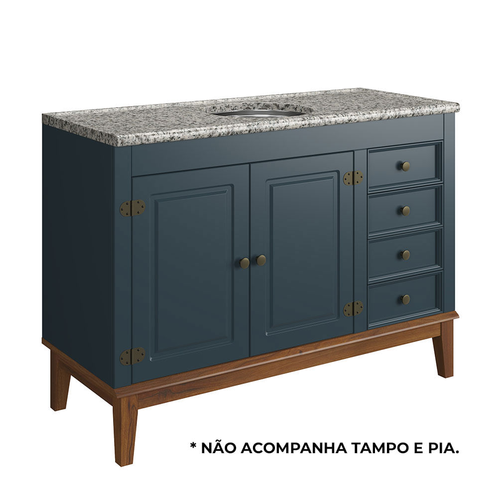 Balcão de Pia sem Tampo com 04 Gavetas Cinza | Openbox2