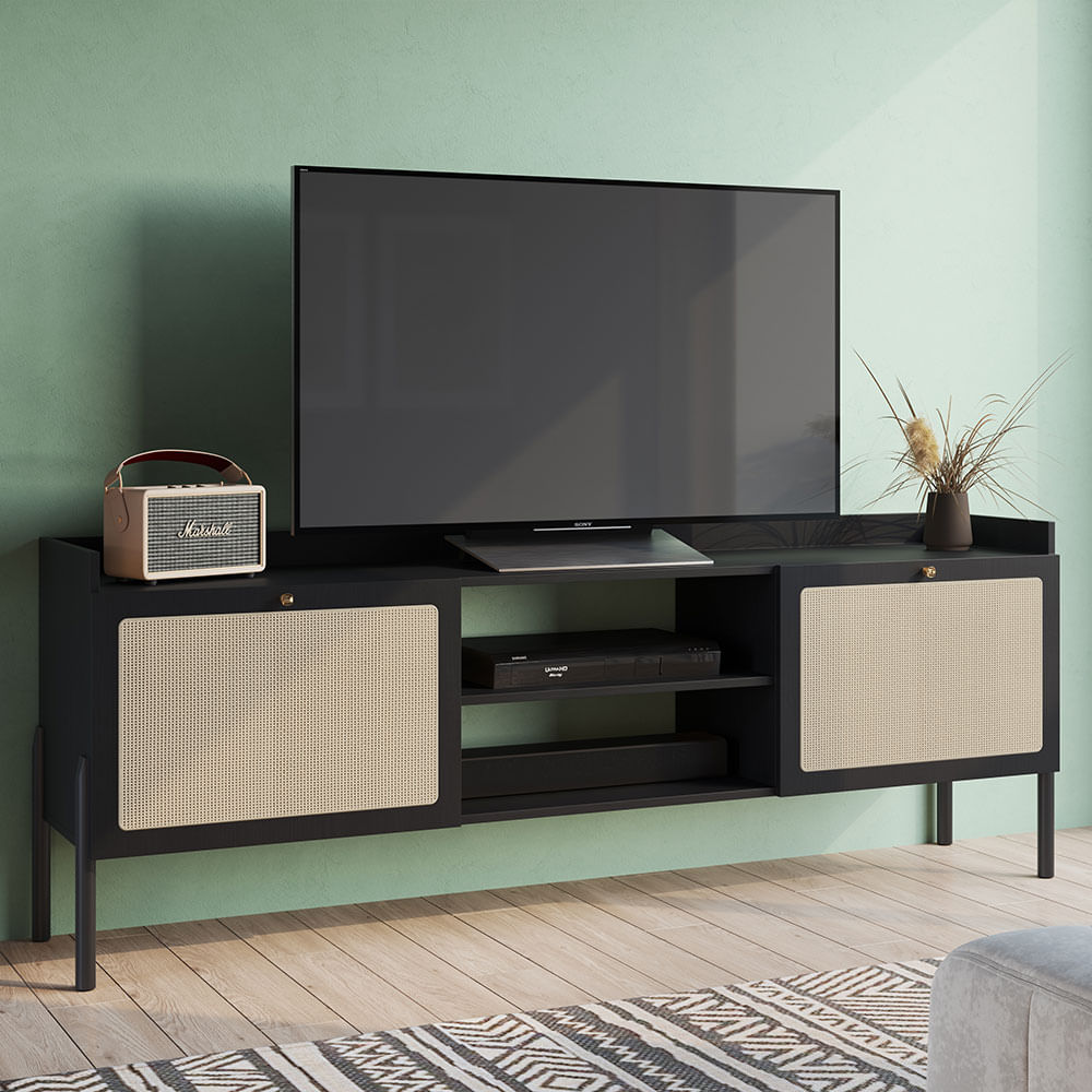 Rack Oslo com 02 Portas Nero