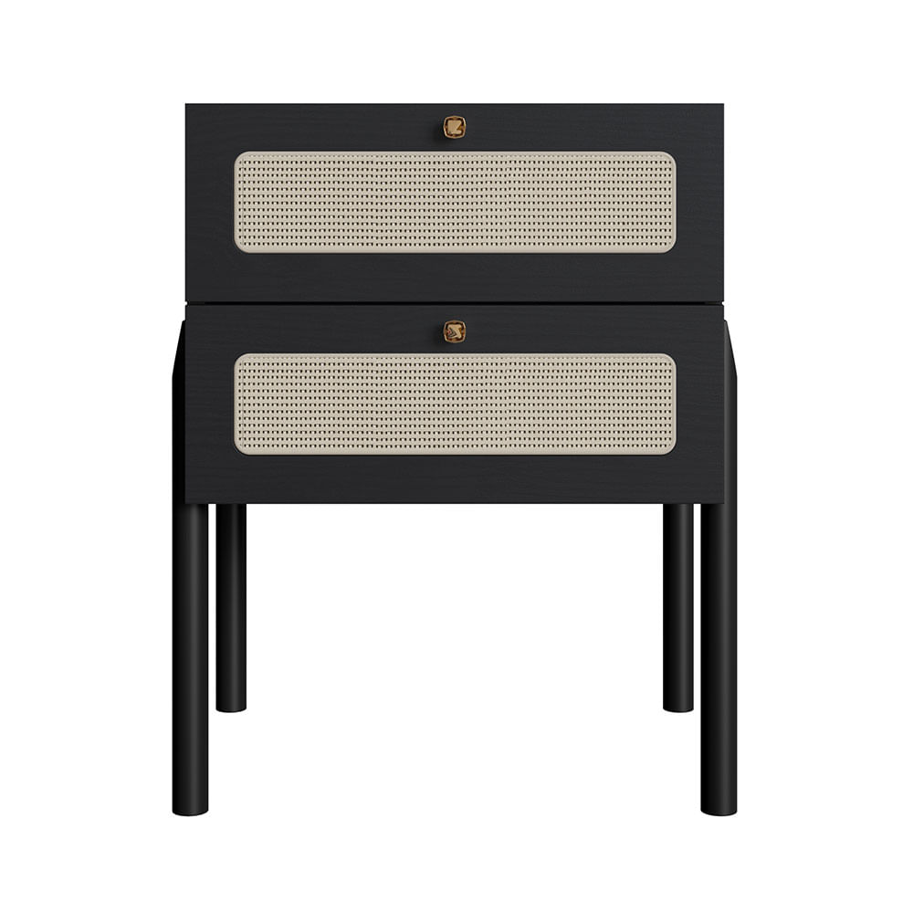 Mesa de Cabeceira Oslo com 02 Gaveta Nero - Imagem 3