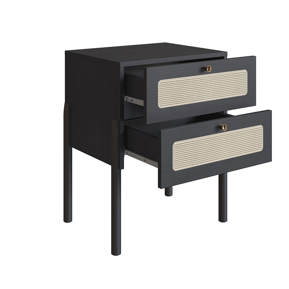 Mesa de Cabeceira Oslo com 02 Gaveta Nero - Imagem 4