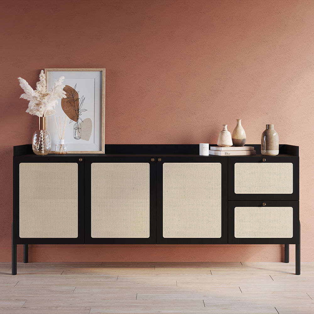 Buffet Oslo com 03 Portas e 02 Gavetas Nero