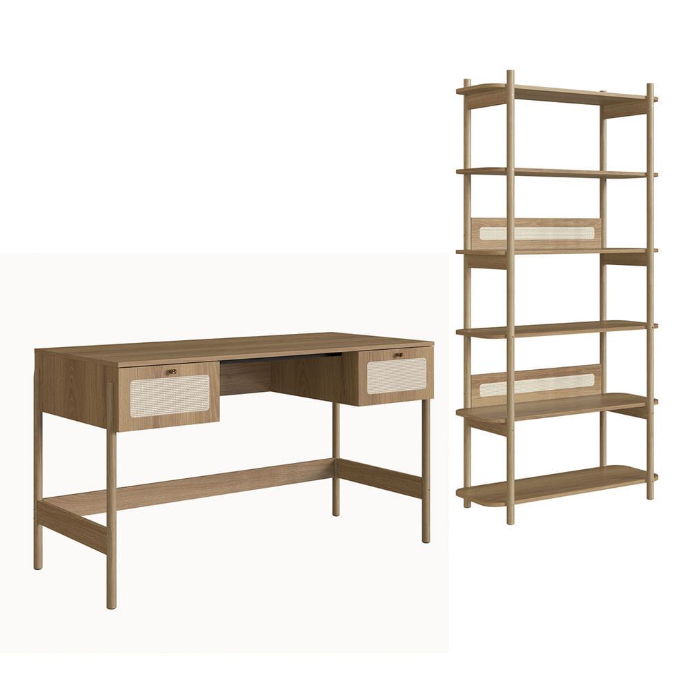 Escrivaninha e Estante Oslo Hanover - Imagem 2