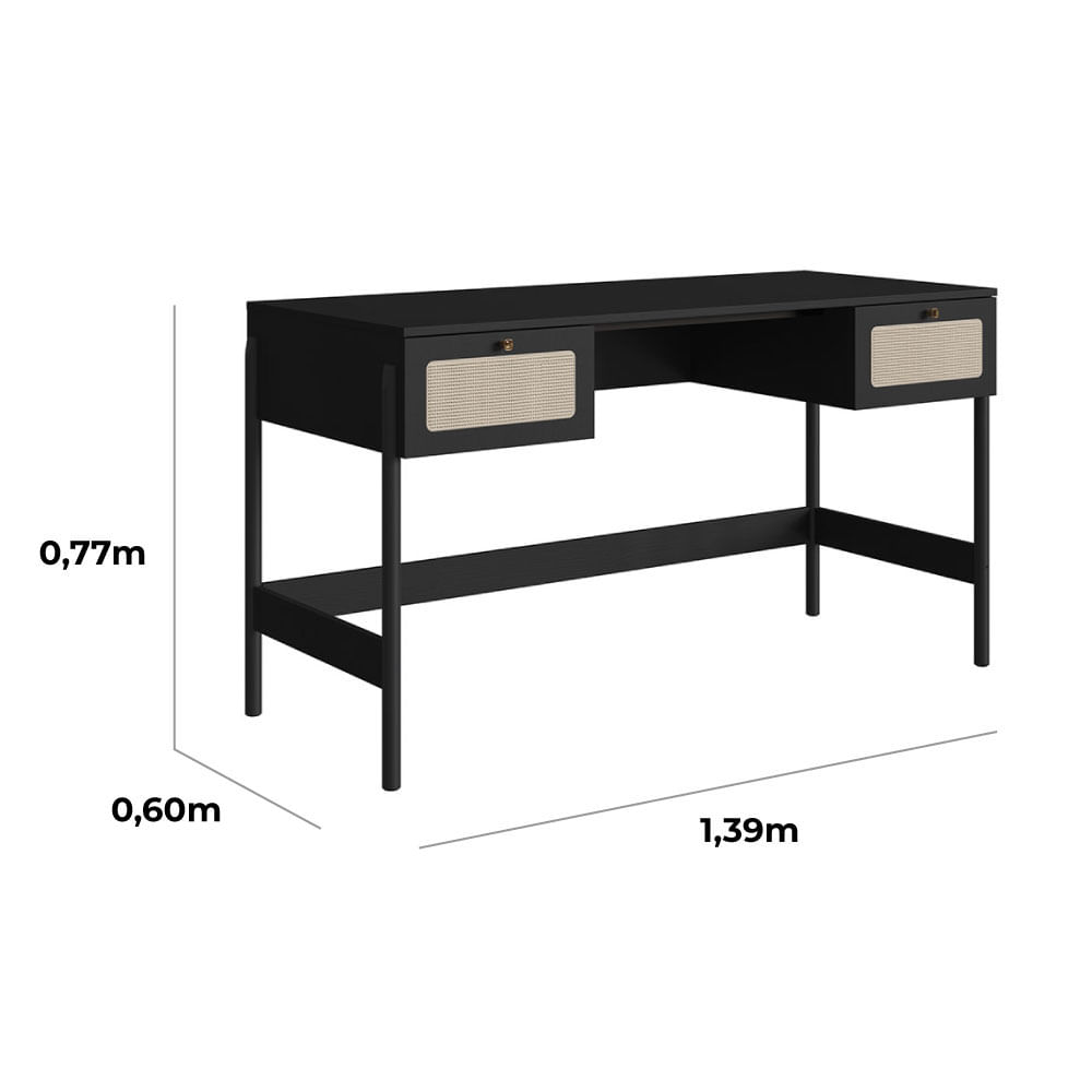 Escrivaninha e Estante Oslo Nero - Imagem 8