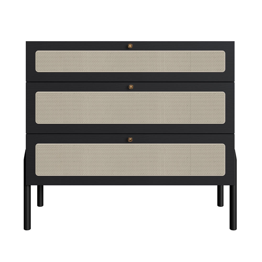 Cômoda Oslo com 03 gavetas Nero - Imagem 8