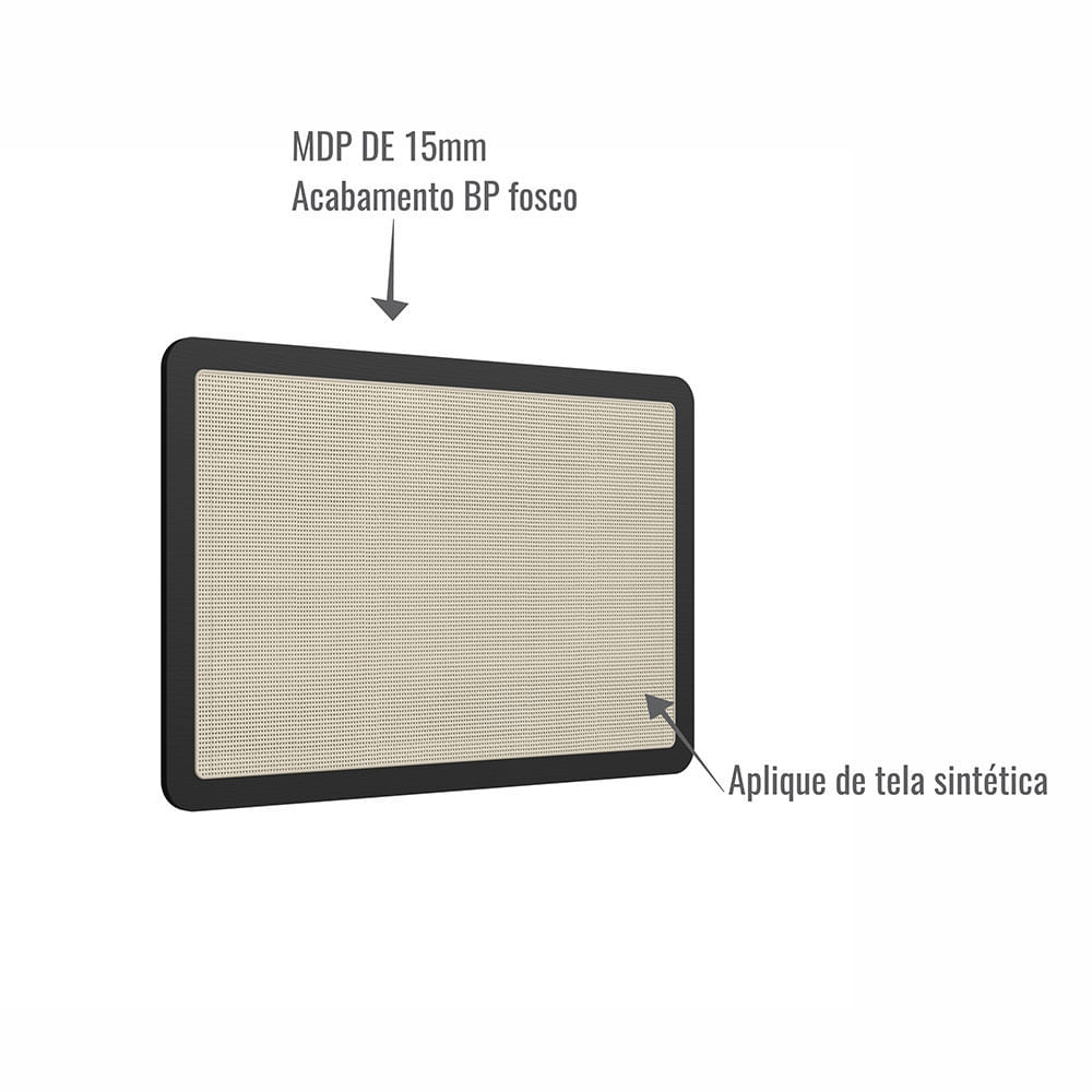 Cabeceira Solteiro e Mesa de Cabeceira 1 Gaveta Oslo Nero e Dourado - Imagem 4