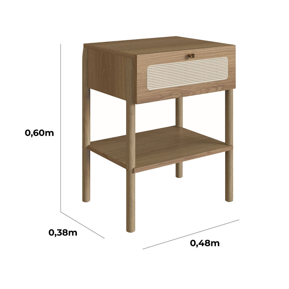 Cabeceira Casal e Mesas de Cabeceira 1 Gaveta Oslo Hanover - Imagem 9