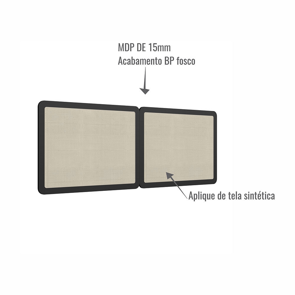 Cabeceira Casal e Mesas de Cabeceira 1 Gaveta Oslo Nero - Imagem 4