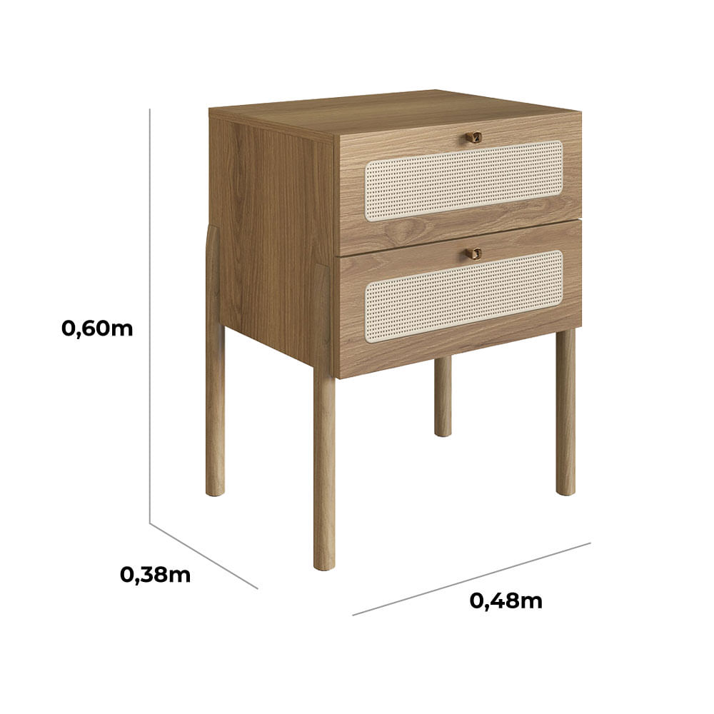 Cabeceira Casal e Mesas de Cabeceira 2 Gaveta Oslo Hanover - Imagem 8