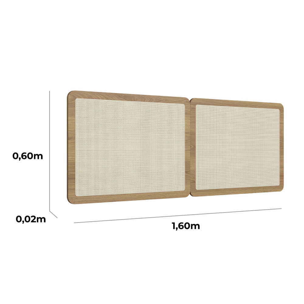 Cabeceira Casal e Mesas de Cabeceira 2 Gaveta Oslo Hanover e Dourada - Imagem 7