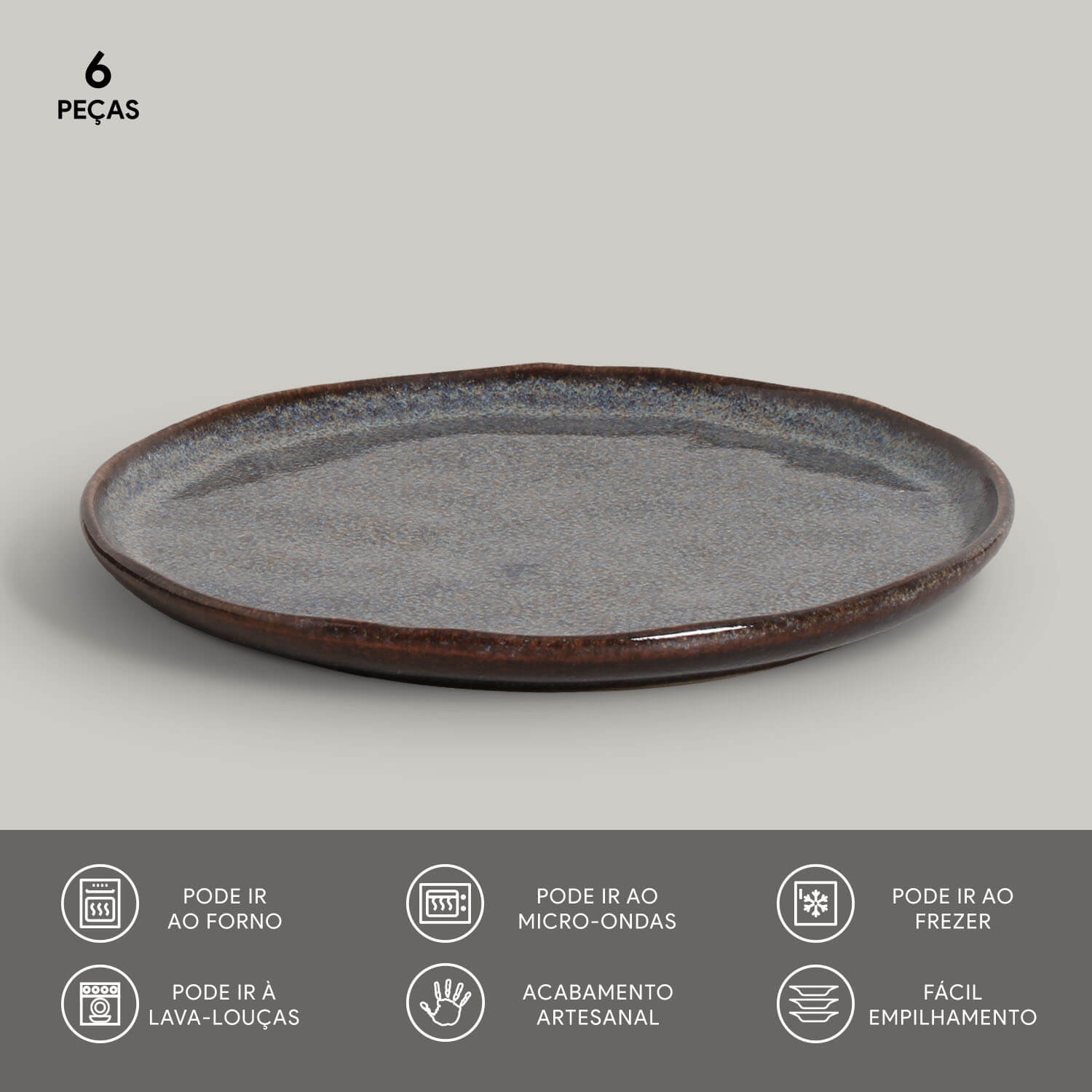 Conjunto com 6 Pratos de Sobremesa Bio Titanium Ø21,5cm - Imagem 3