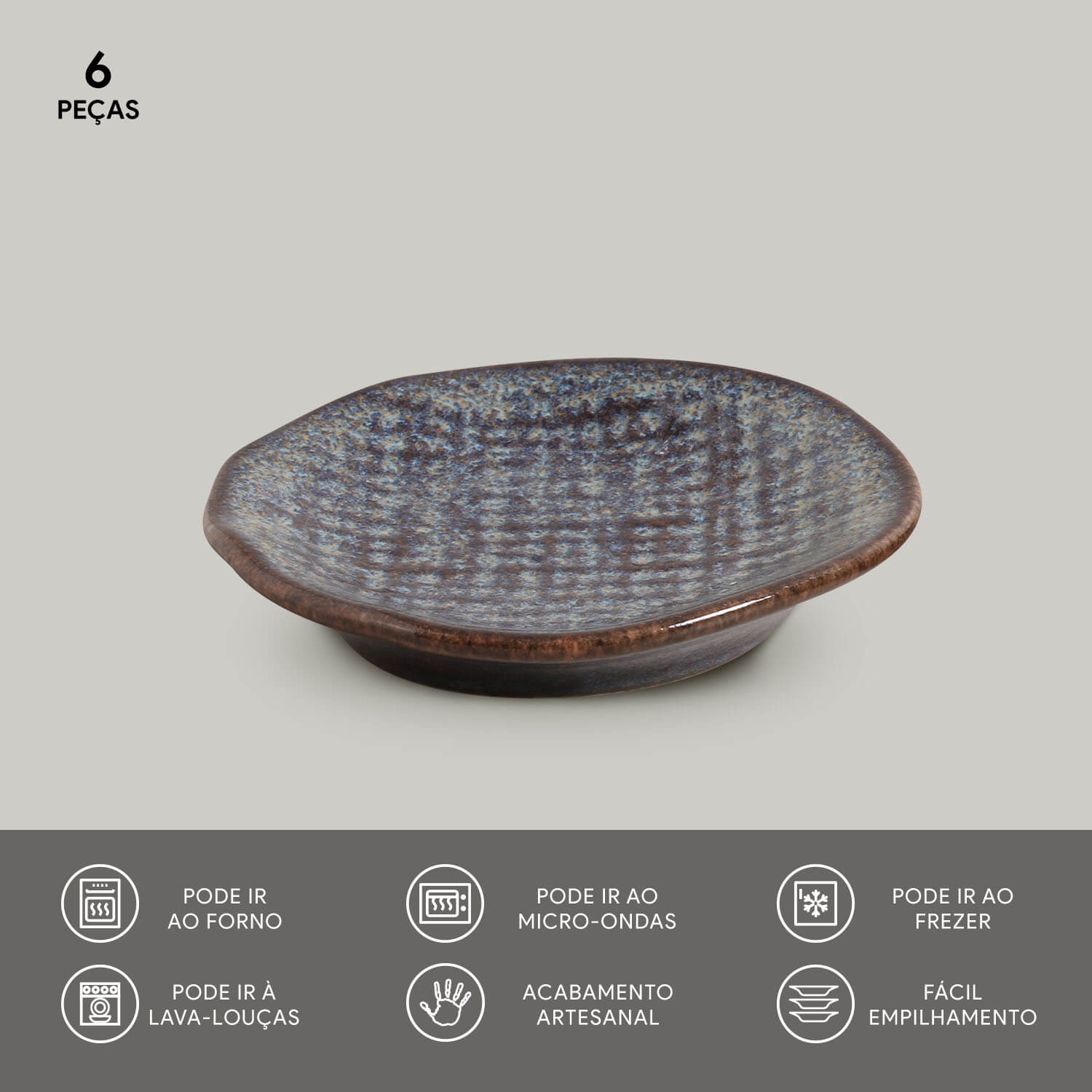 Conjunto com 6 Ramequim Médio Juta Titanium Ø11x2,2cm 57ml - Imagem 3