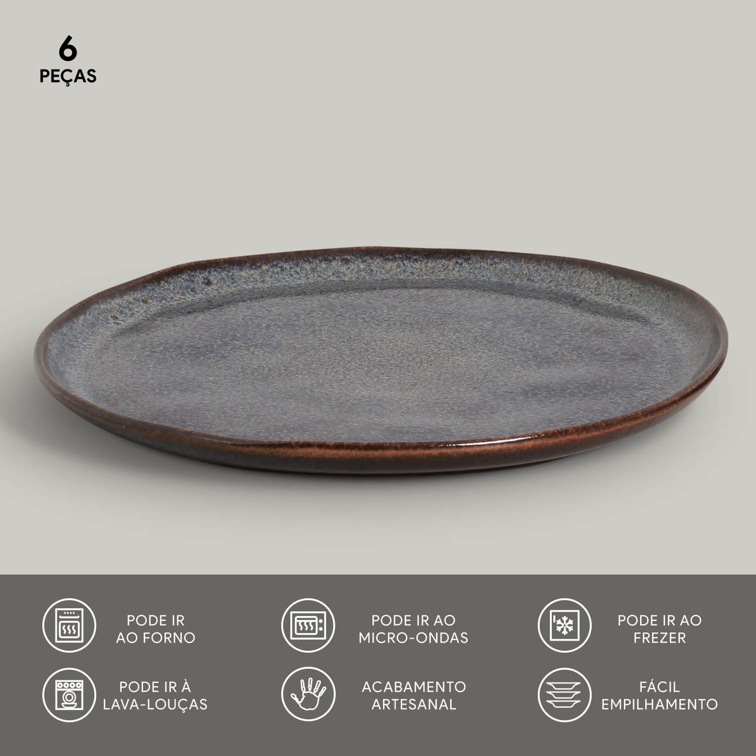 Conjunto com 6 Pratos Raso Bio Titanium Ø27,5cm - Imagem 3