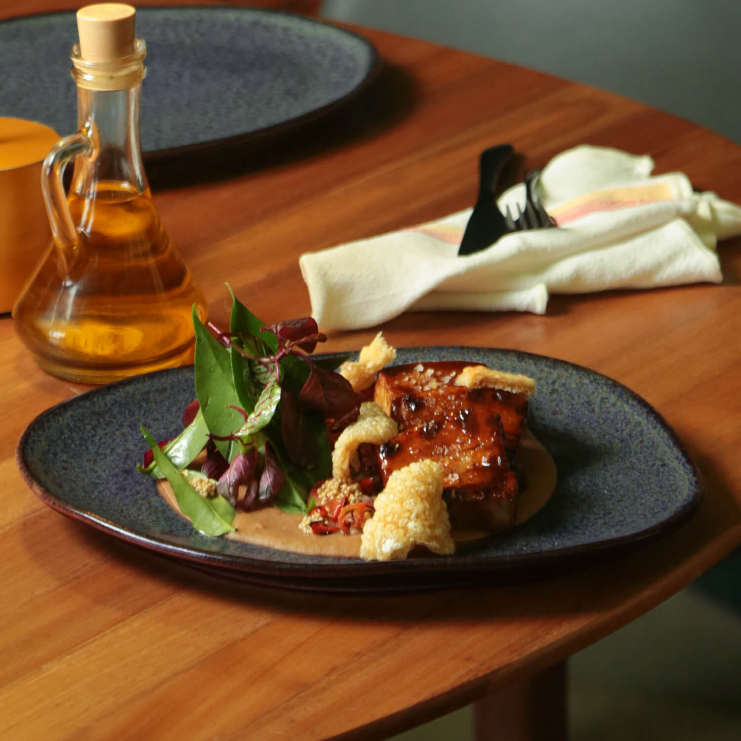 Conjunto com 6 Pratos Raso Oval Orgânico Titanium 31x24x2,5cm - Imagem 2