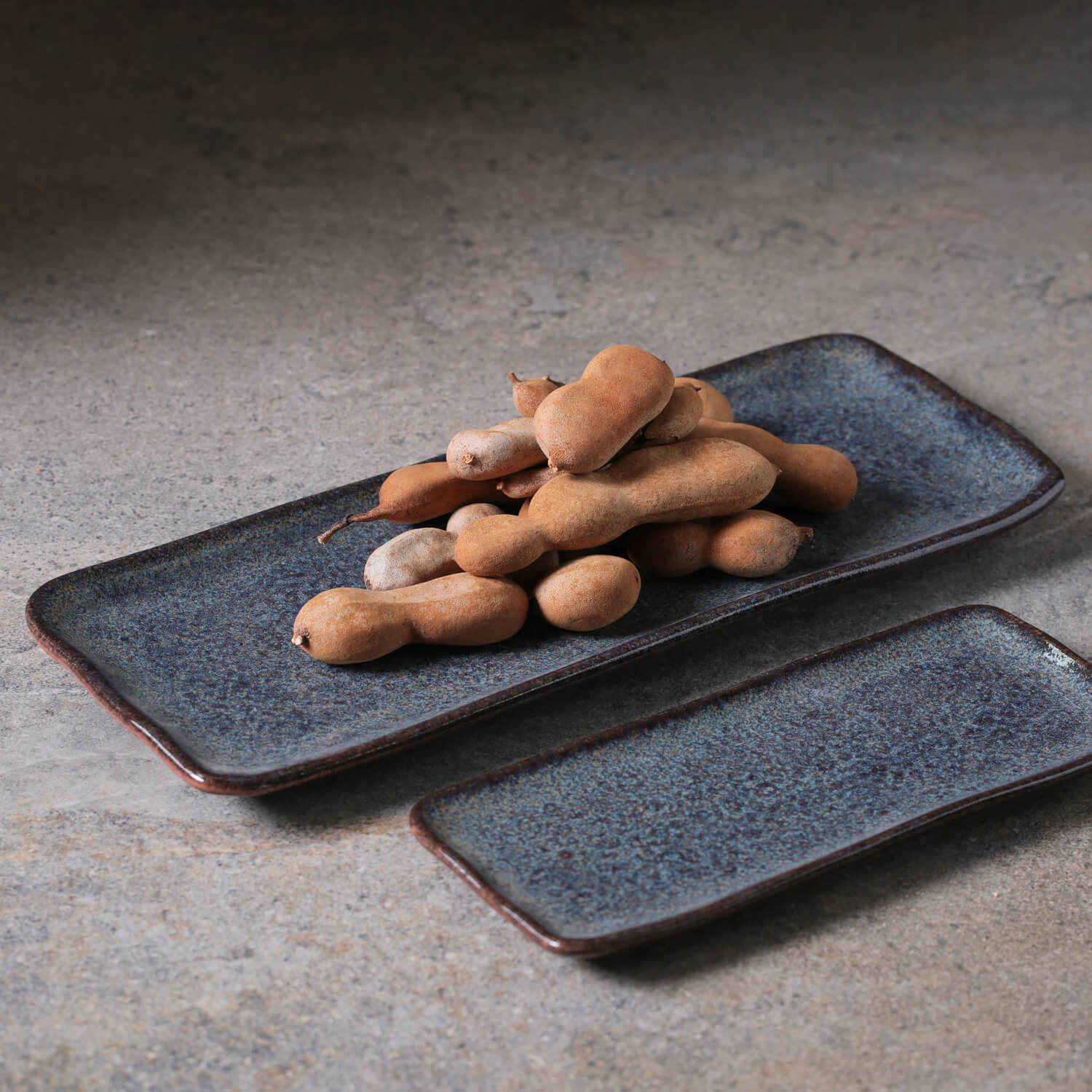 Conjunto com 4 Travessas Retangular Média Orgânico Titanium 33x13cm - Imagem 4