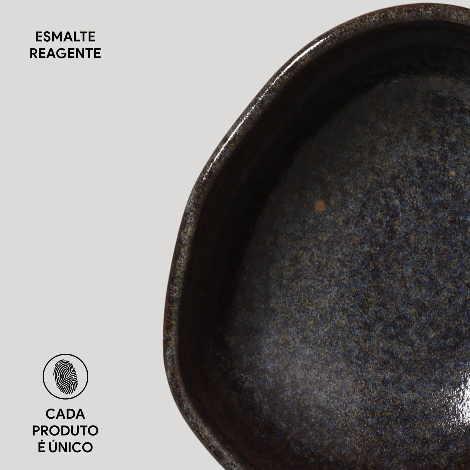 Conjunto com 6 Cumbucas Oval Orgânico Titanium 14,5x12x4,9cm 265ml - Imagem 3