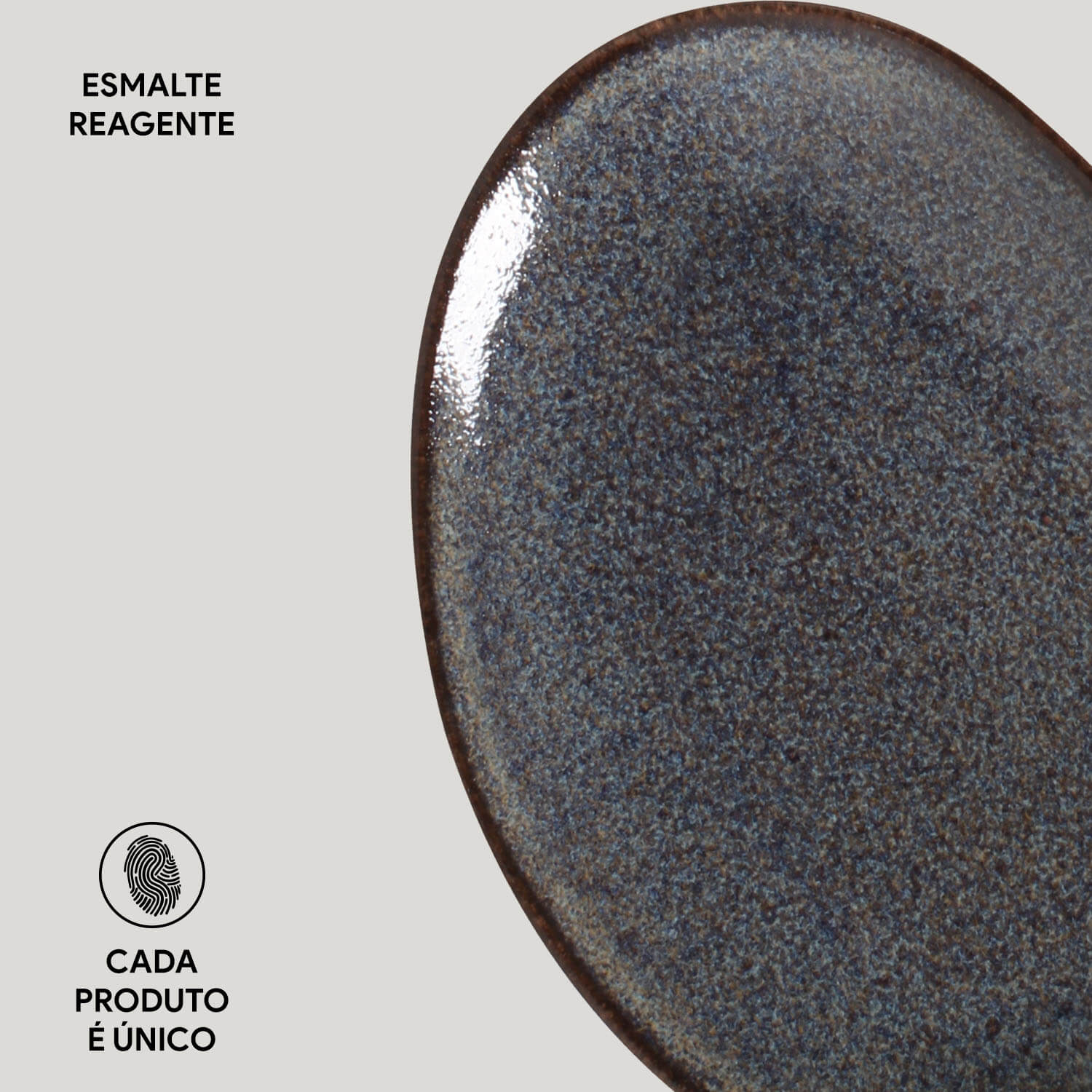 Conjunto com 6 Pratos de Sobremesa Oval Orgânico Titanium 22,5x16,5x2,5cm - Imagem 4