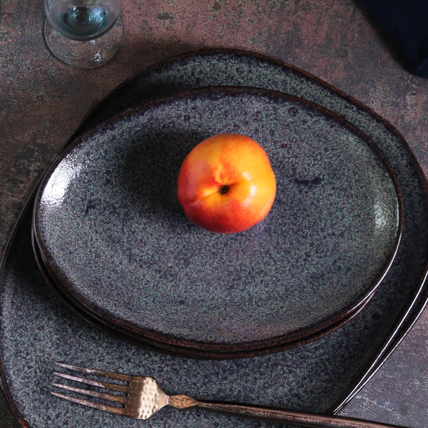 Conjunto com 6 Pratos de Sobremesa Oval Orgânico Titanium 22,5x16,5x2,5cm - Imagem 2