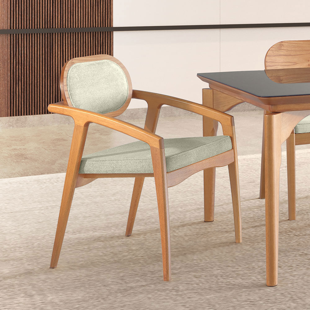 Cadeira Maya com Braço Cinza e Cinamomo - Imagem 4