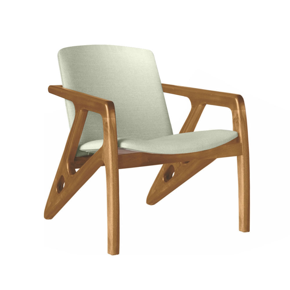 Poltrona Robusta com Braço Cinza e Cinamomo