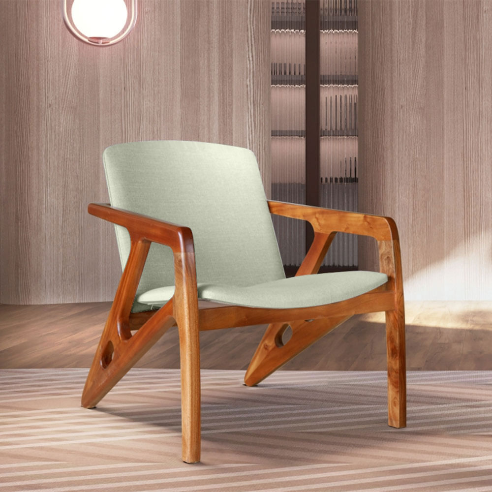 Poltrona Robusta com Braço Cinza e Cinamomo - Imagem 4