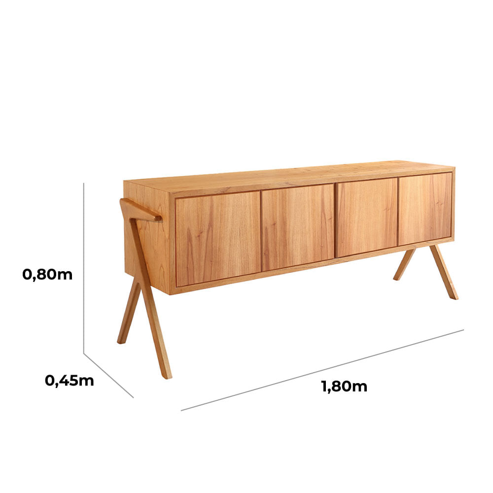 Buffet Zara com 4 Portas Cinamomo 1,80m - Imagem 4