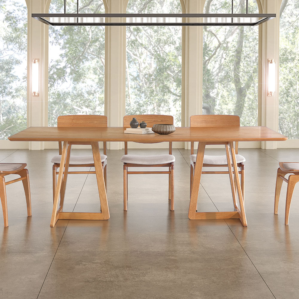Mesa de Jantar Eva Cinamomo e Castanho 2,20m - Imagem 2