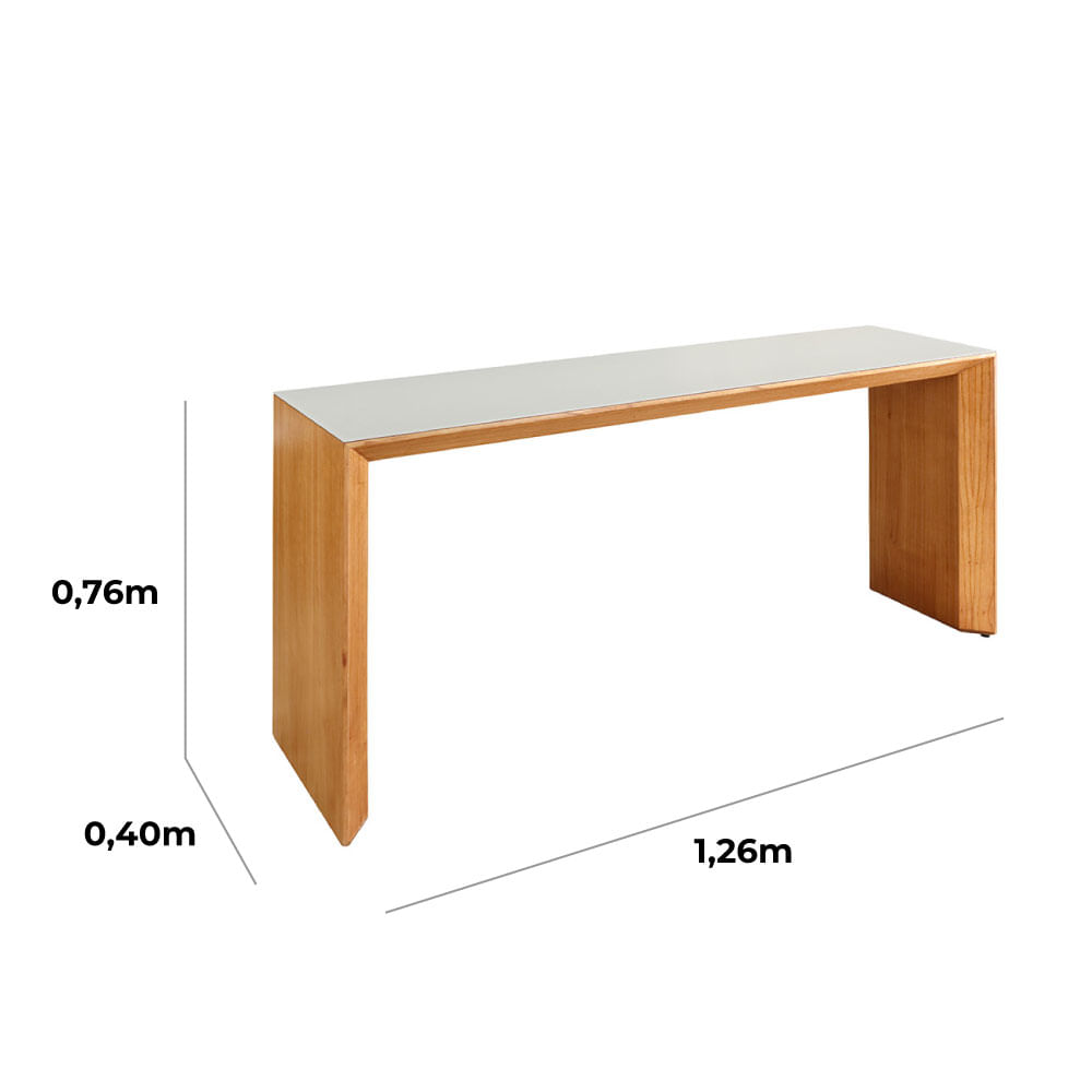 Aparador Perol Tampo em Vidro Cinamomo e Off White - Imagem 3