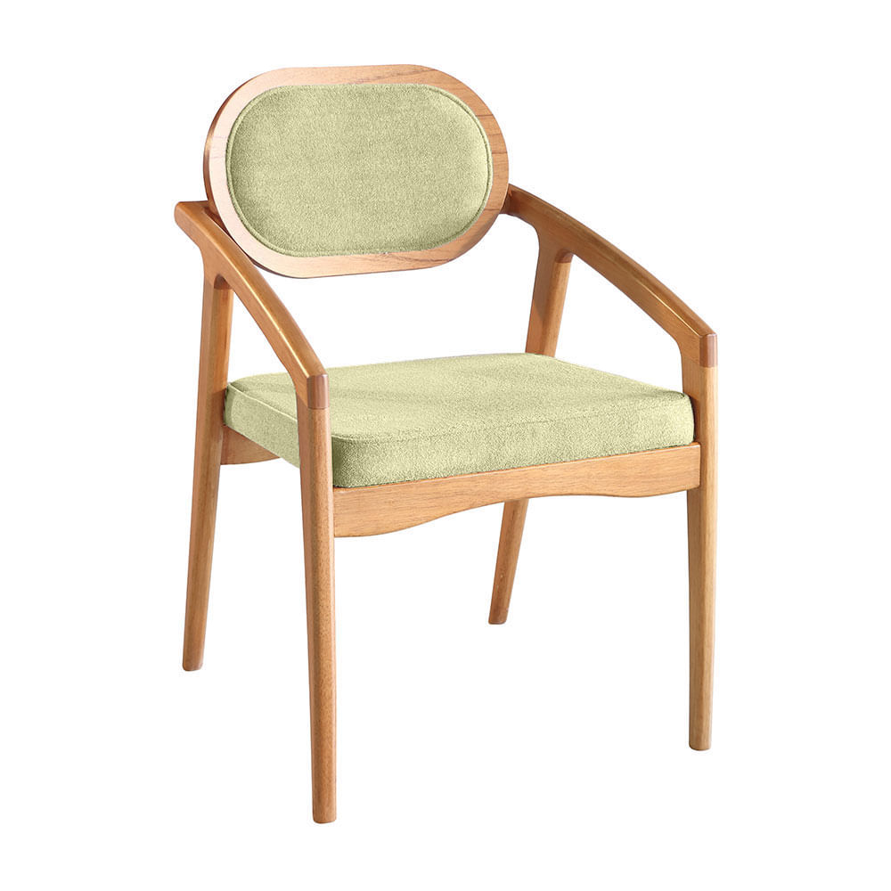 Cadeira Maya com Braço Bege e Cinamomo