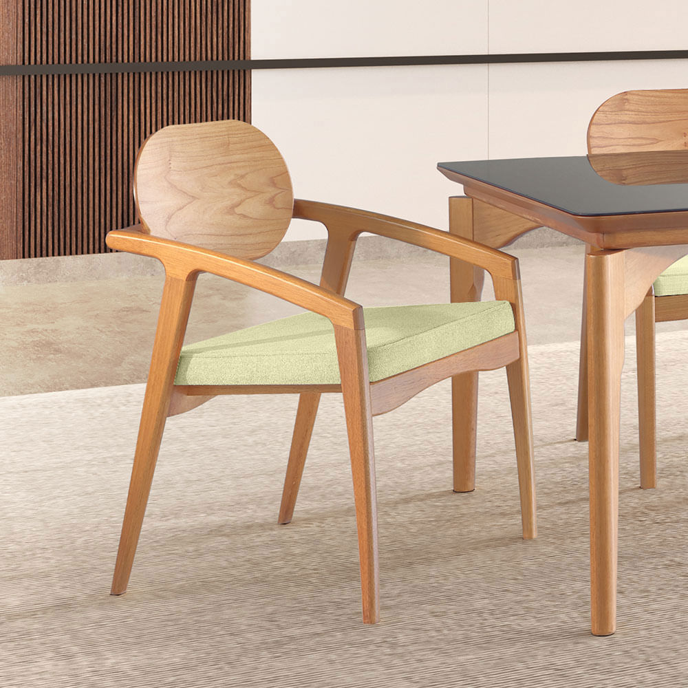 Cadeira Maya Encosto Laminado Cinamomo e Bege - Imagem 4