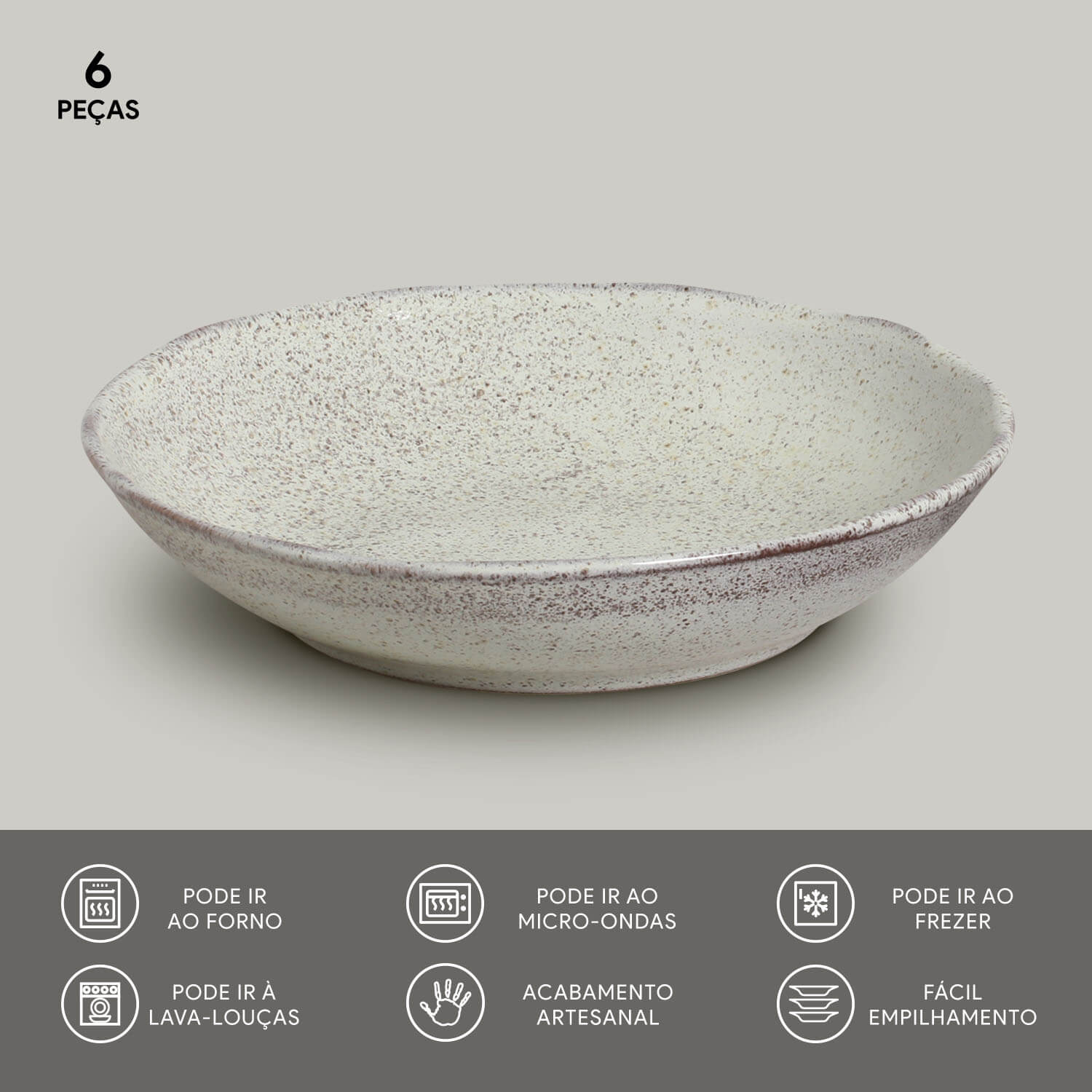 Conjunto com 6 Pratos Fundo Bio Pistache Ø22,5cm 830ml - Imagem 3