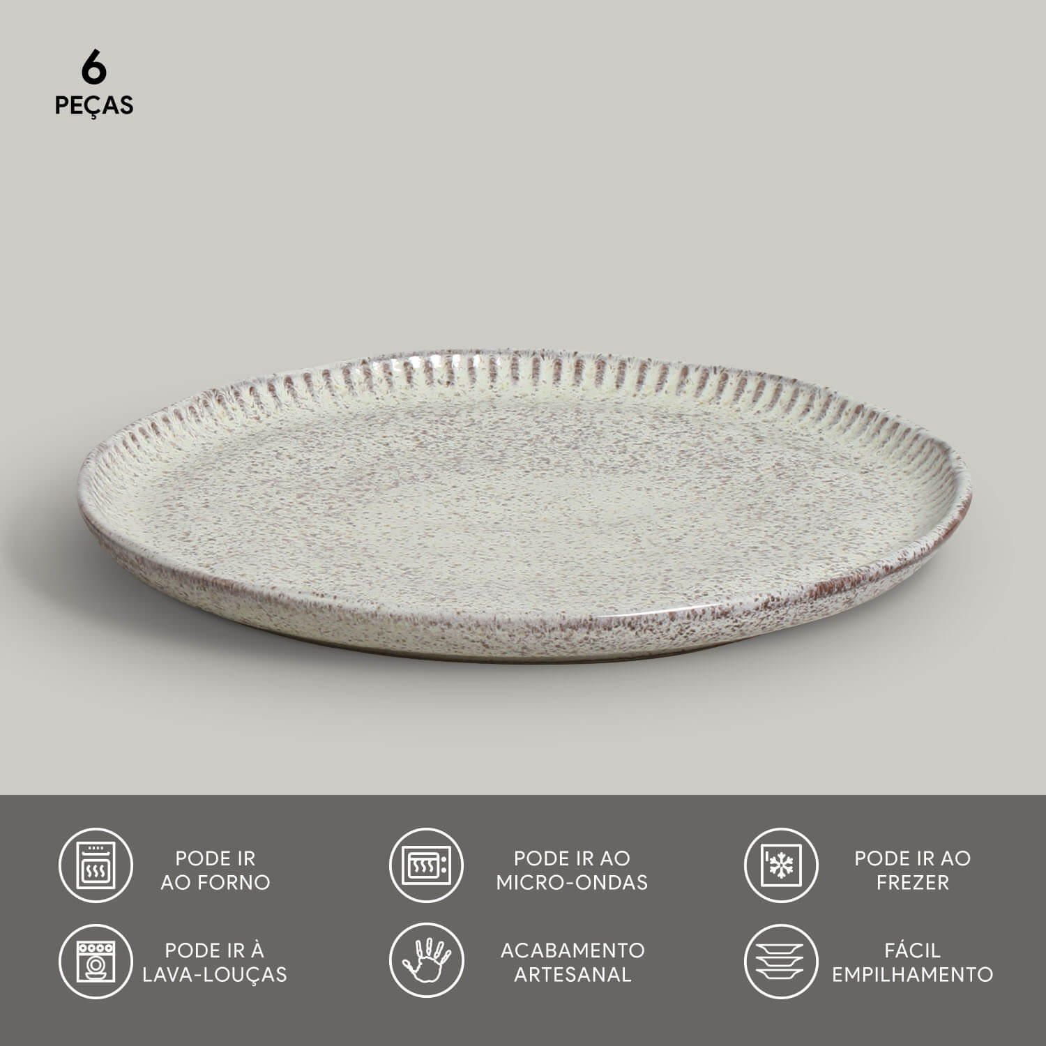 Conjunto com 6 Pratos de Sobremesa Linhas Pistache Ø21,5cm - Imagem 3