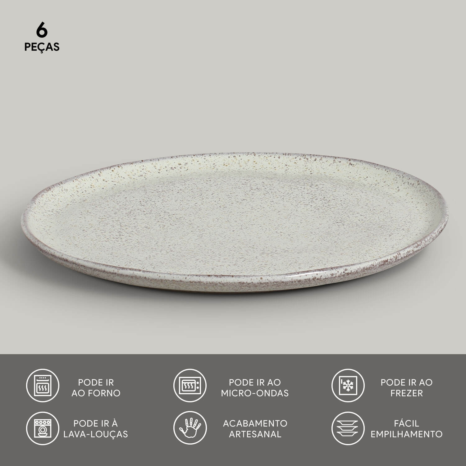 Conjunto com 6 Pratos Raso Bio Pistache Ø29cm - Imagem 3