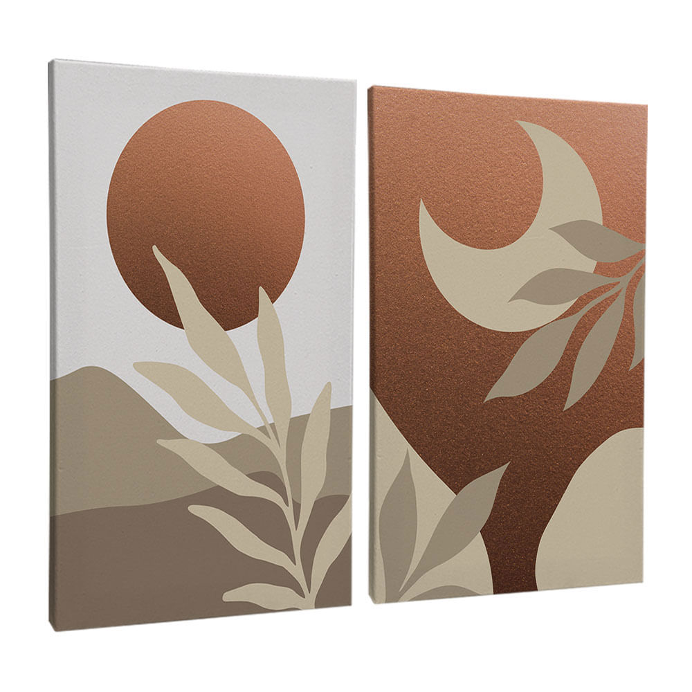 Quadro Decorativo 2 Telas Natural Serrana 60x90 Moldura Preta com vidro - Imagem 2