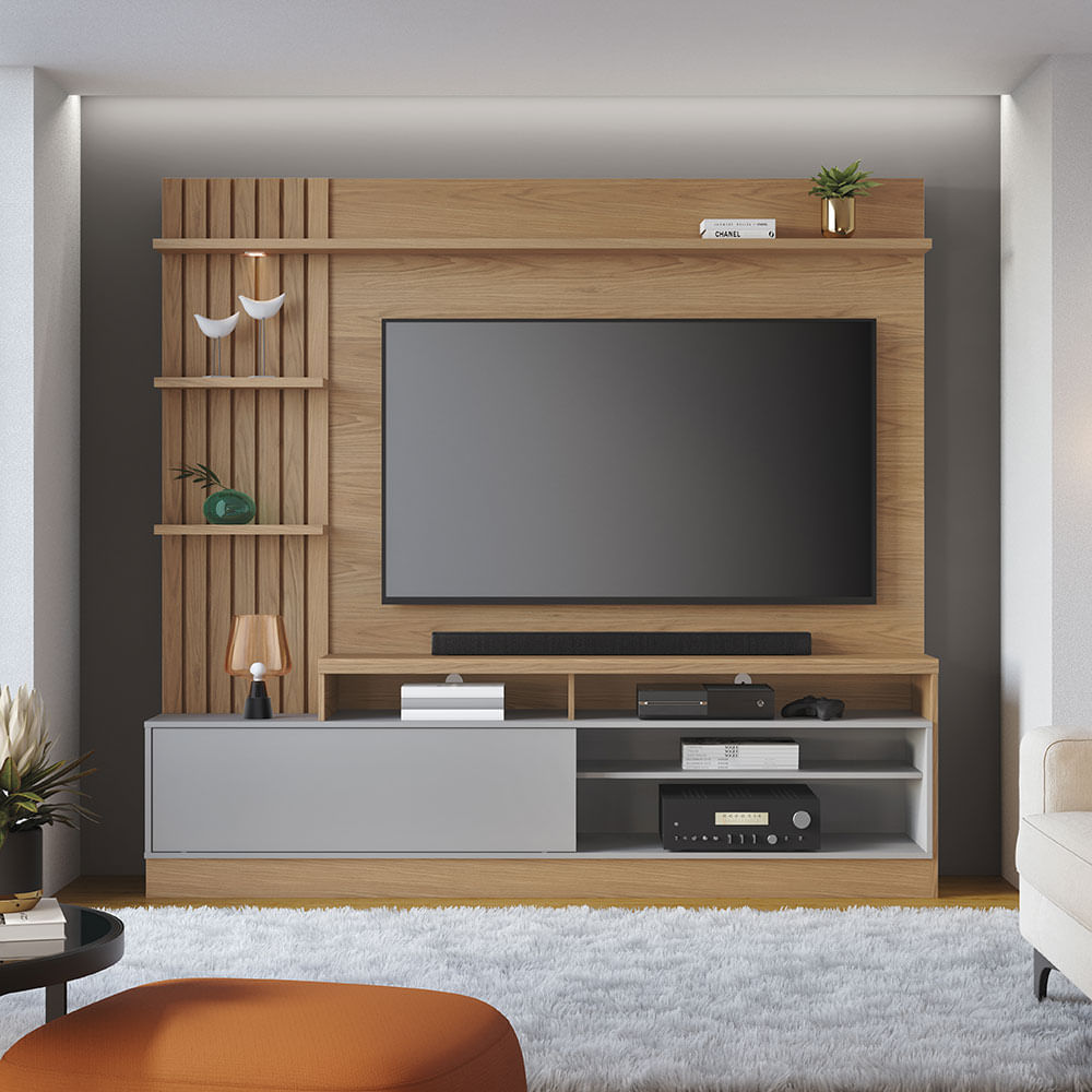 Home Maceio com Iluminação Freijó e Cinza